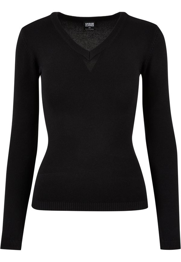 UC Ladies Women's knitted sweater with a V-neck in black