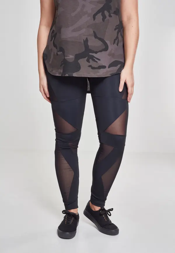 Urban Classics Women's leggings Triangle Tech Mesh blk/blk