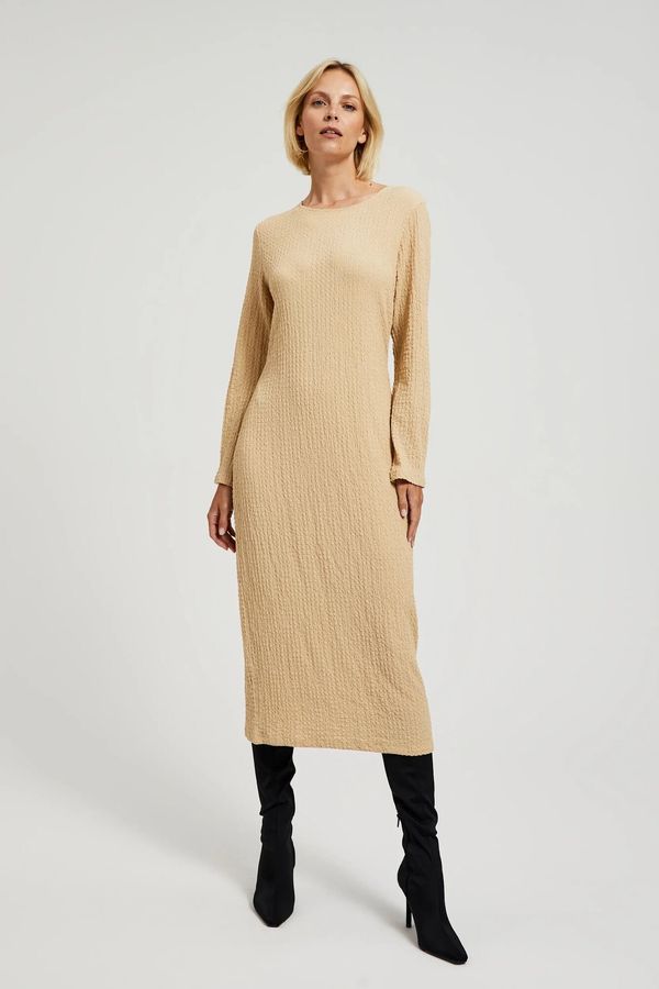Moodo Women's long-sleeved midi dress MOODO - beige