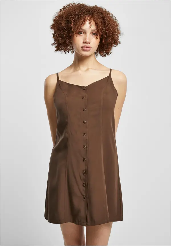 Urban Classics Women's mini dress Vicose brown