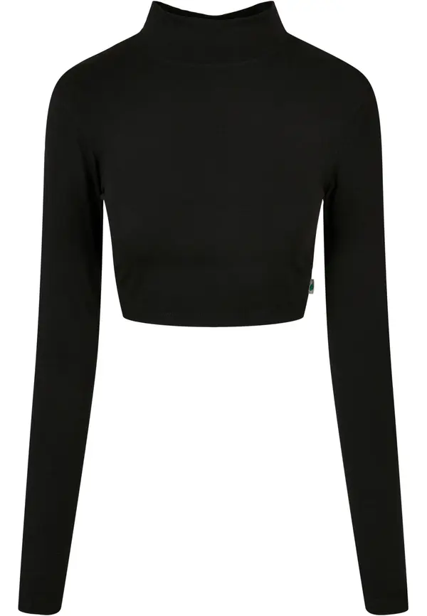 Urban Classics Women's Organic Long Sleeve Turtleneck - Black