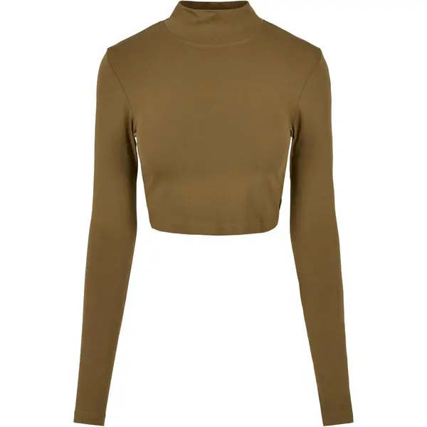Urban Classics Women's Organic Long Sleeve Turtleneck - Olive