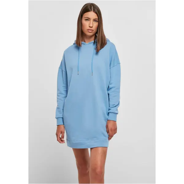 Urban Classics Women's Organic Oversized Terry Dress with Hood Horizon Blue