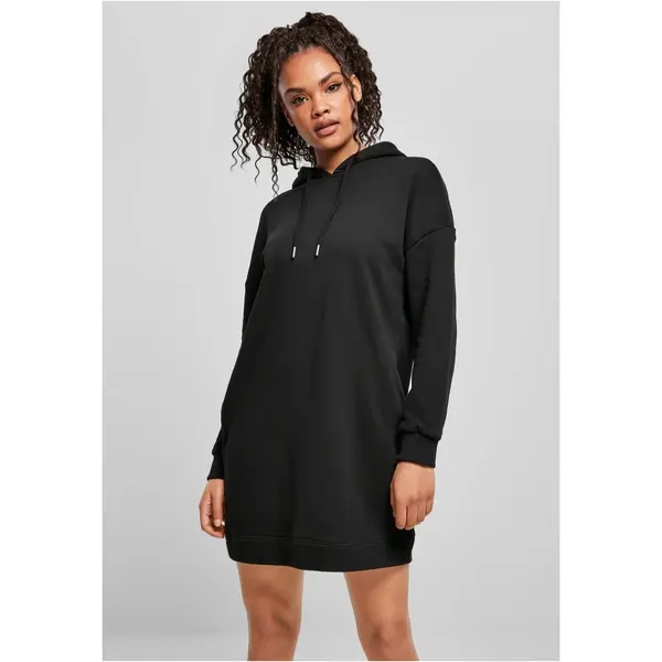 Urban Classics Women's Organic Oversized Terry Hooded Dress Black