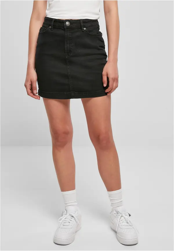 Urban Classics Women's Organic Stretch Denim Mini Skirt Black Washed