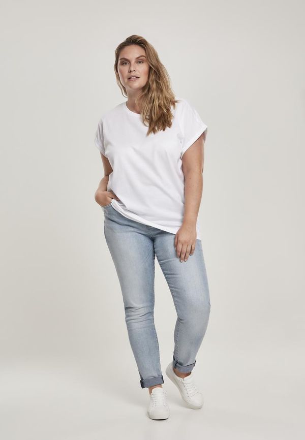 Urban Classics Women's Organic T-Shirt with Extended Shoulder White