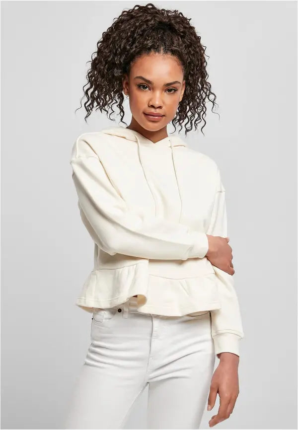 Urban Classics Women's Organic Volants Hoody whitesand