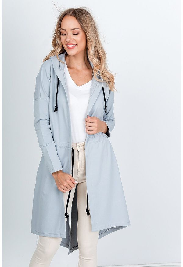 Kesi Women's oversize sweatshirt with the inscription "NICE" on the back - gray,