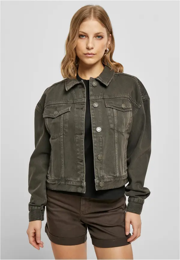 Urban Classics Women's Oversized Colorful Denim Jacket Brown