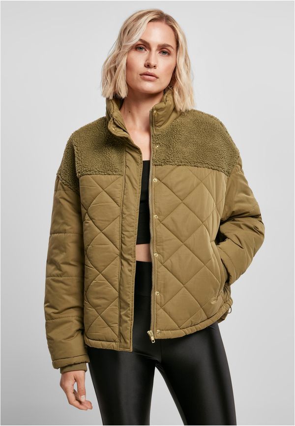 Urban Classics Women's oversized Diamond Quilt Puffer Jacket tiniolive