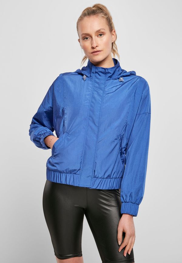 UC Ladies Women's Oversized Shiny Nylon Jacket Sports Blue Color