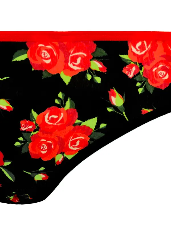 Frogies Women's panties Frogies Black Red Rose