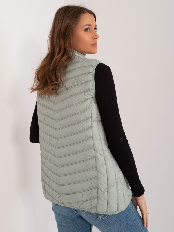 Fashionhunters Women's pistachio vest without hood SUBLEVEL