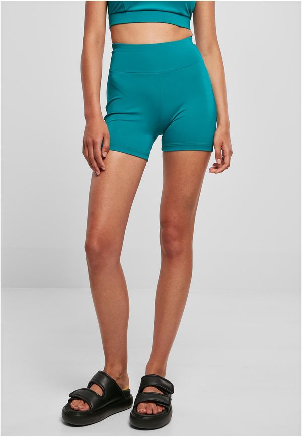 Urban Classics Women's Recycled High Waist Cycle Hot Pants - Watergreen