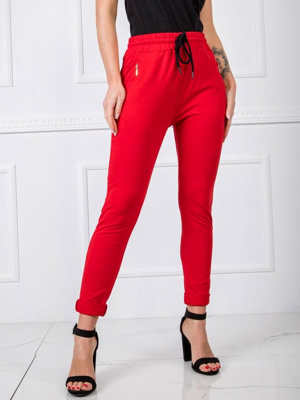 Fashionhunters Women's red sweatpants