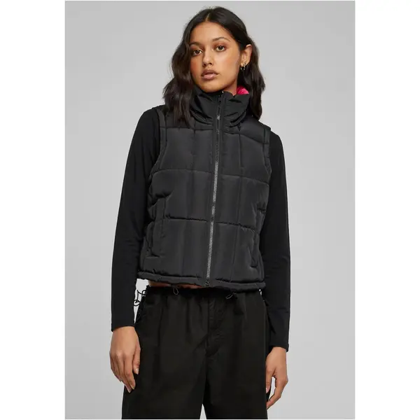 Urban Classics Women's reversible cropped vest black/fuchsia