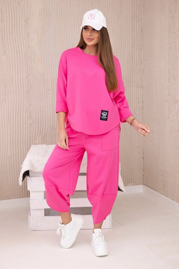 Włoski Women's set sweatshirt + pants Punto - pink