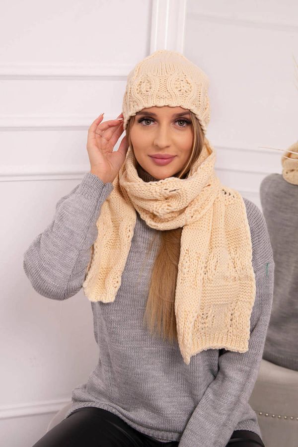 Kesi Women's set with scarf Adrianna K417 beige