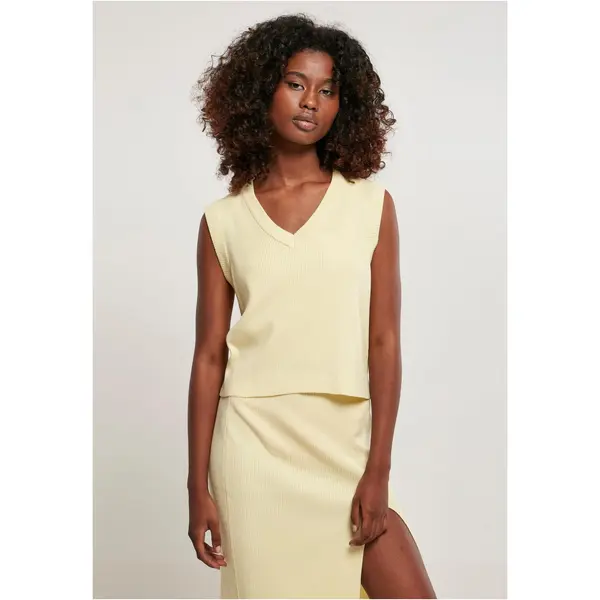 Urban Classics Women's short knitted soft yellow