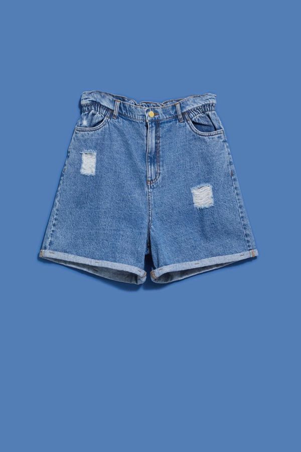 Moodo WOMEN'S SHORTS L-SH-4004 BLUE