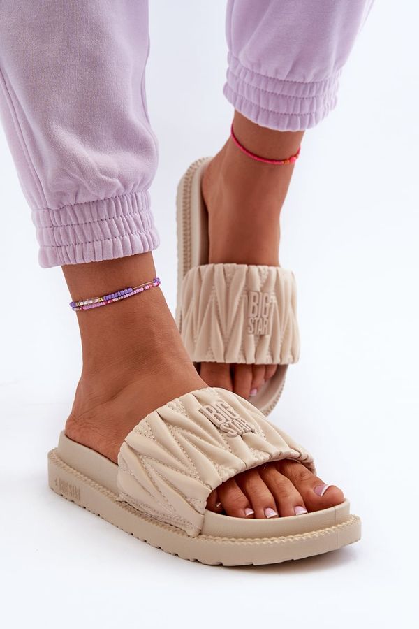 BIG STAR SHOES Women's slippers on the Big Star Beige platform