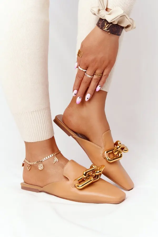 Kesi Women's Slippers With Chain Camel Call On Me