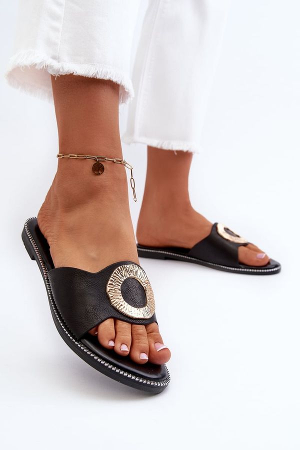 Kesi Women's slippers with embellishments, Black Cilima