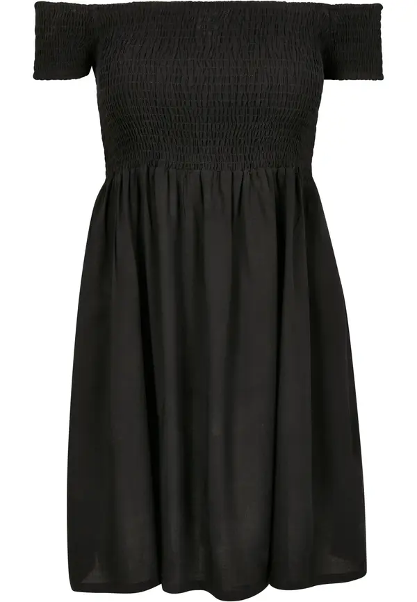 Urban Classics Women's Smoked Off Shoulder Dress black