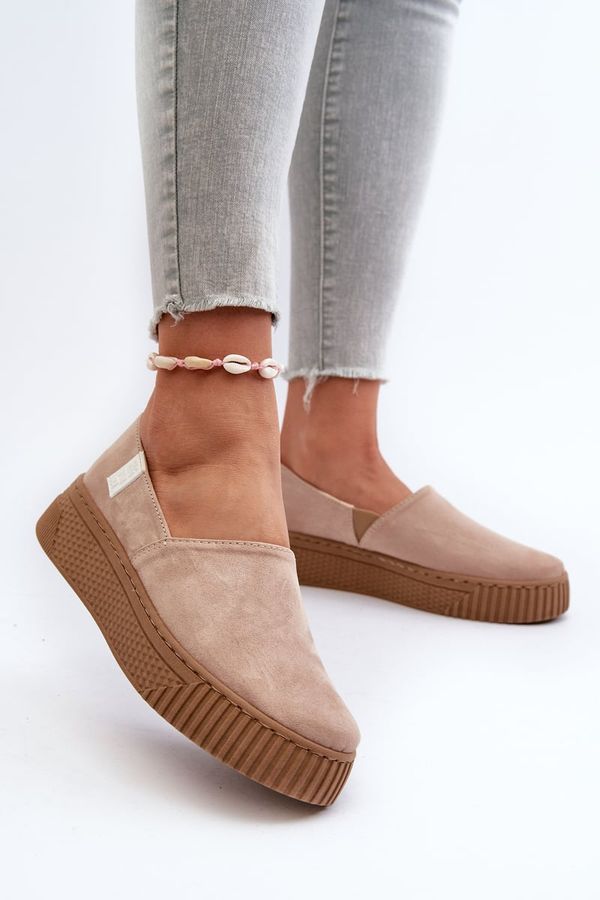 BIG STAR SHOES Women's sneakers on the Memory Foam System platform Beige