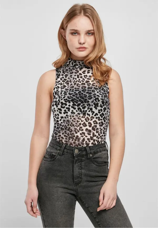 Urban Classics Women's snowleo sleeveless mesh body