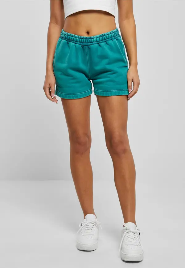 Urban Classics Women's Stone Washed Shorts - Watergreen