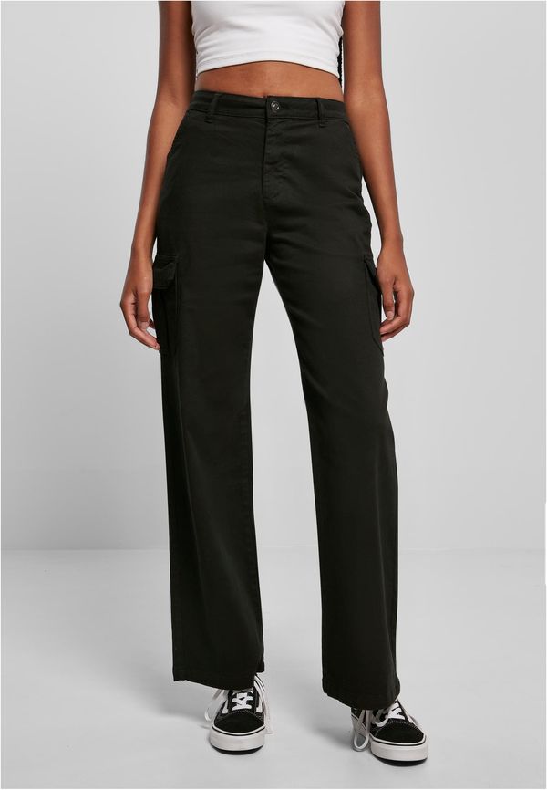 Urban Classics Women's straight cargo pants with high waist black