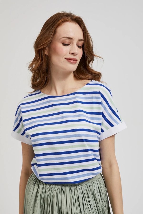 Moodo Women's striped T-shirt MOODO - white