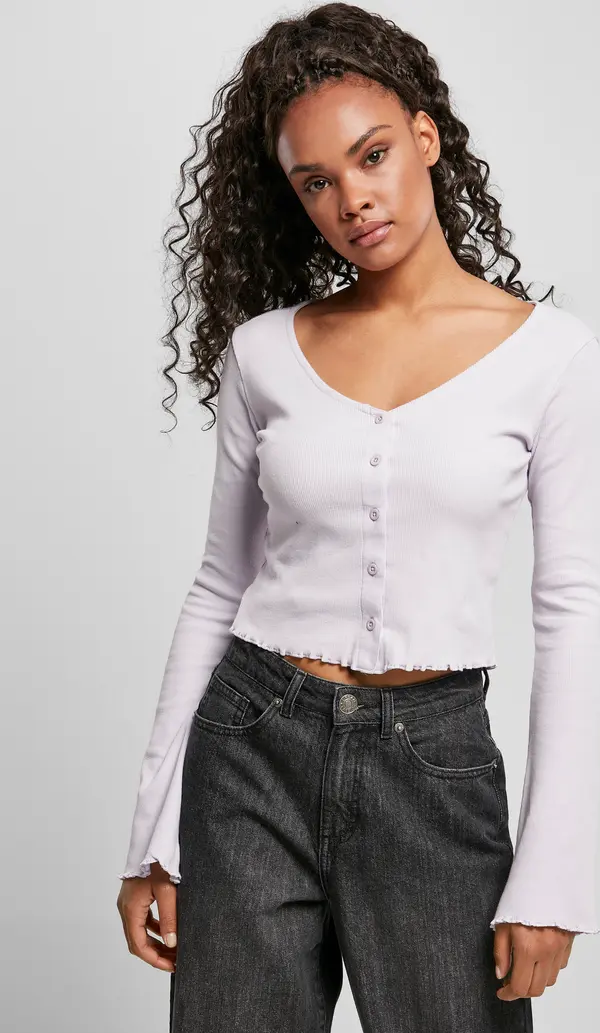 Urban Classics Women's sweater with cropped rib soft lilac