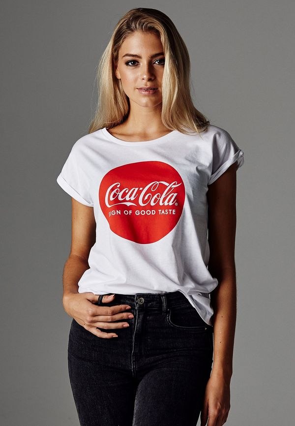 Merchcode Women's T-shirt Coca Cola with round logo white