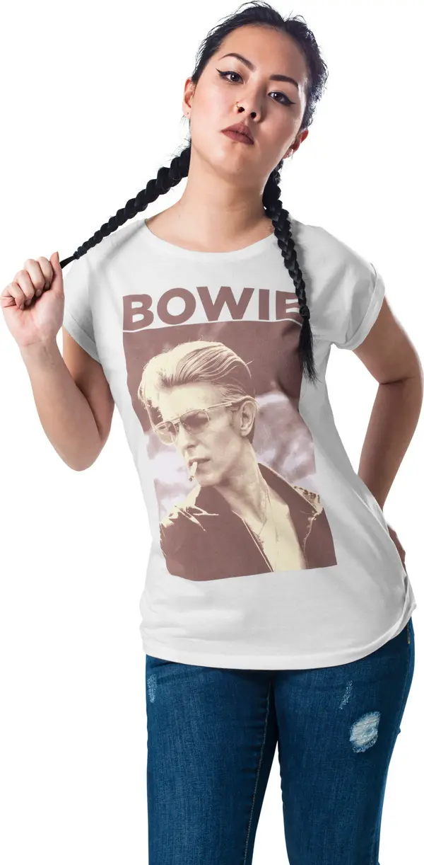 Mister Tee Women's T-shirt David Bowie white