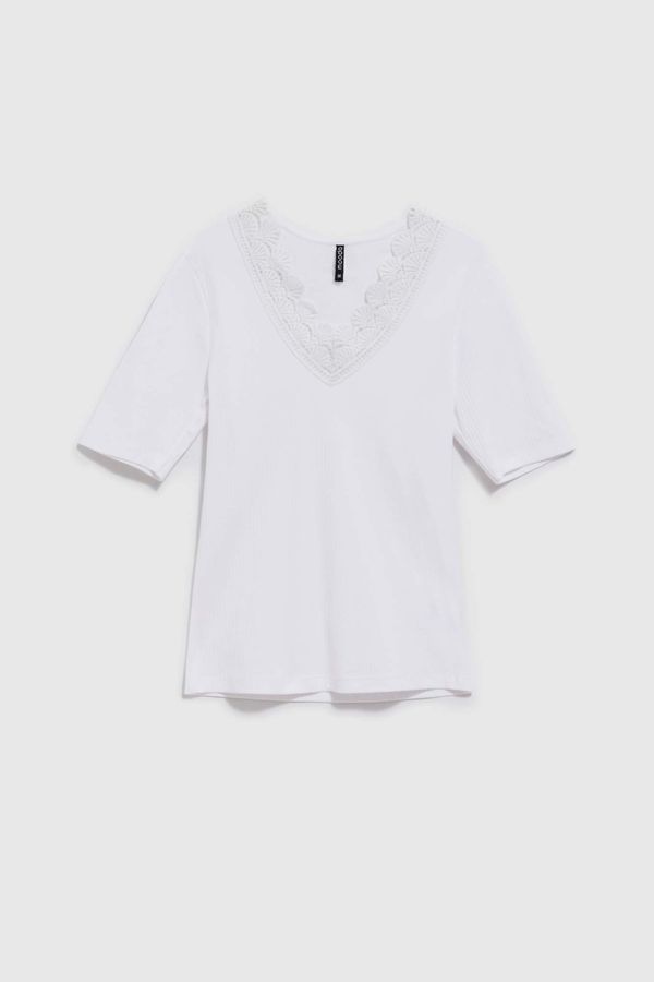 Moodo WOMEN'S T-SHIRT L-TS-4084 WHITE