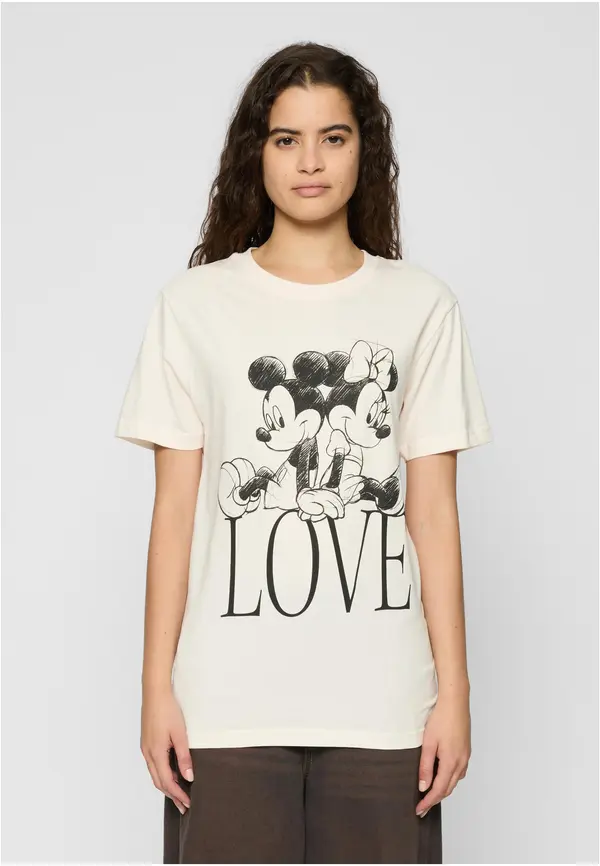 Merchcode Women's T-shirt Minnie Loves Mickey light pink