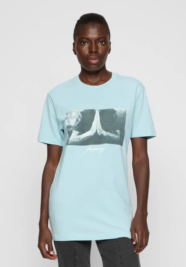 Mister Tee Women's T-shirt Pray blue