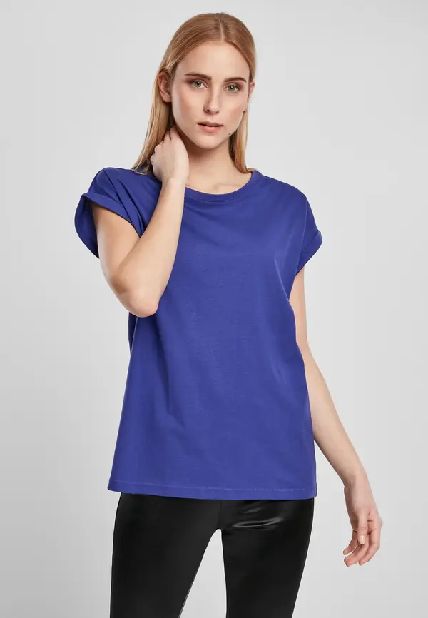 Urban Classics Women's T-shirt with extended shoulder blue-violet