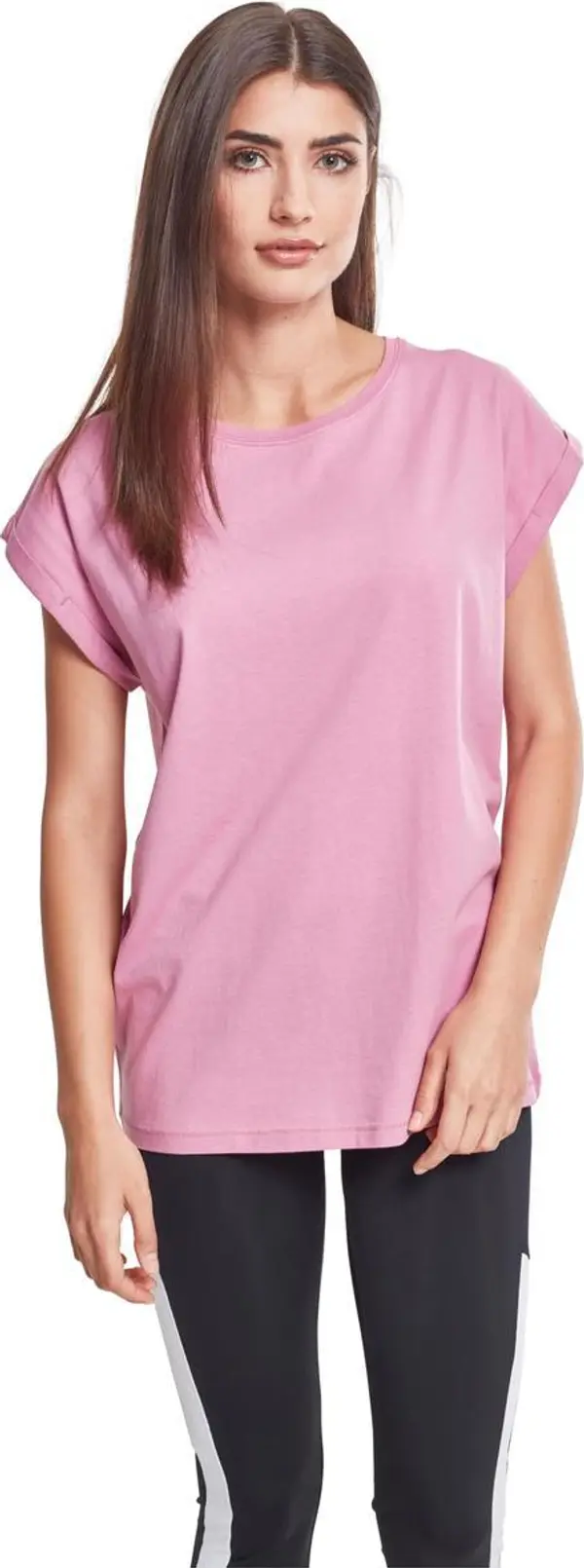 Urban Classics Women's T-shirt with extended shoulder coolpink