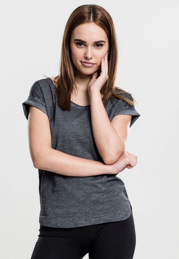 UC Ladies Women's T-shirt with long back in the shape of a spray with dye dark grey