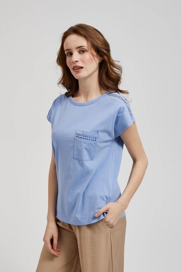 Moodo Women's T-shirt with MOODO application - blue