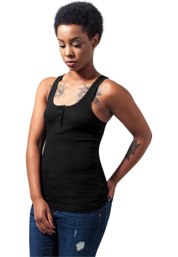 Urban Classics Women's tank top with buttons black