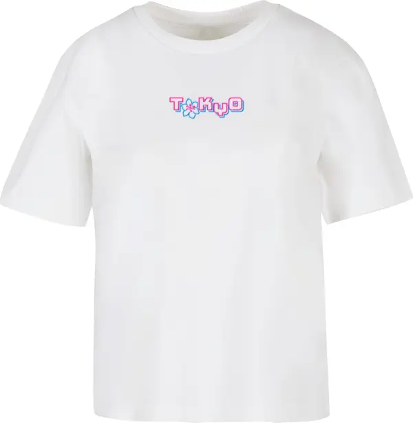 Mister Tee Women's Tokyo Dragon Neon T-Shirt - White