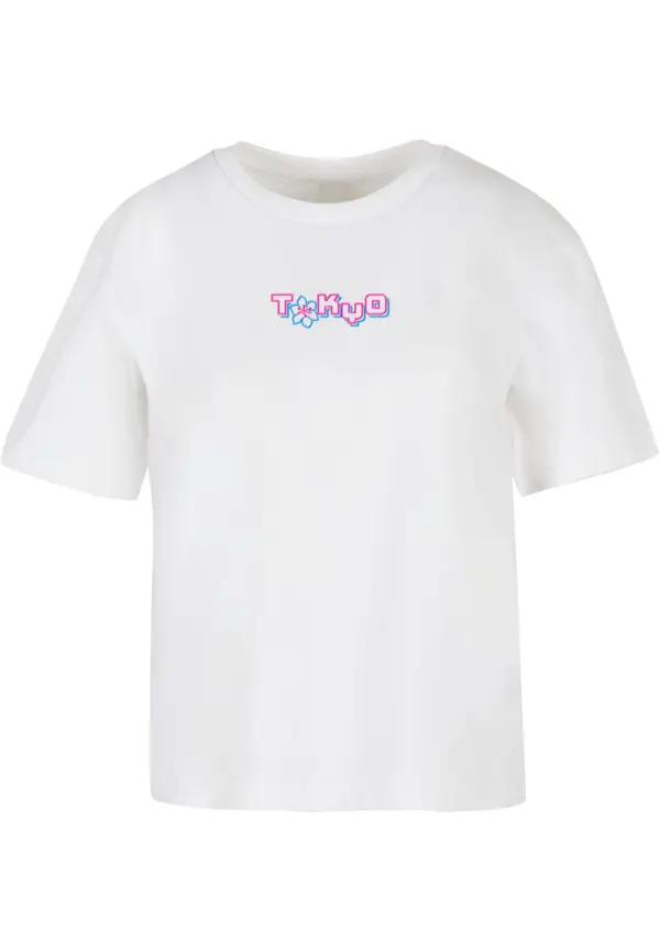 Mister Tee Women's Tokyo Dragon Neon T-Shirt - White