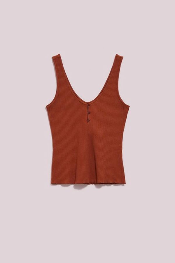 Moodo WOMEN'S TOP L-TS-4065 BROWN