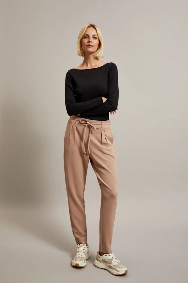 Moodo Women's trousers with tie MOODO - beige