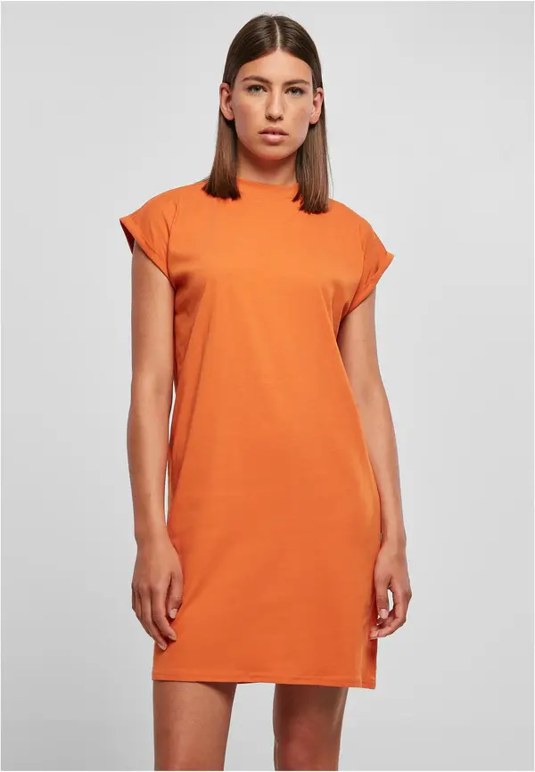 Urban Classics Women's Turtle Extended Shoulder Dress Orange