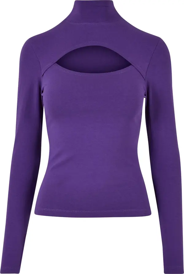 Urban Classics Women's turtleneck with neckline and long sleeves - purple